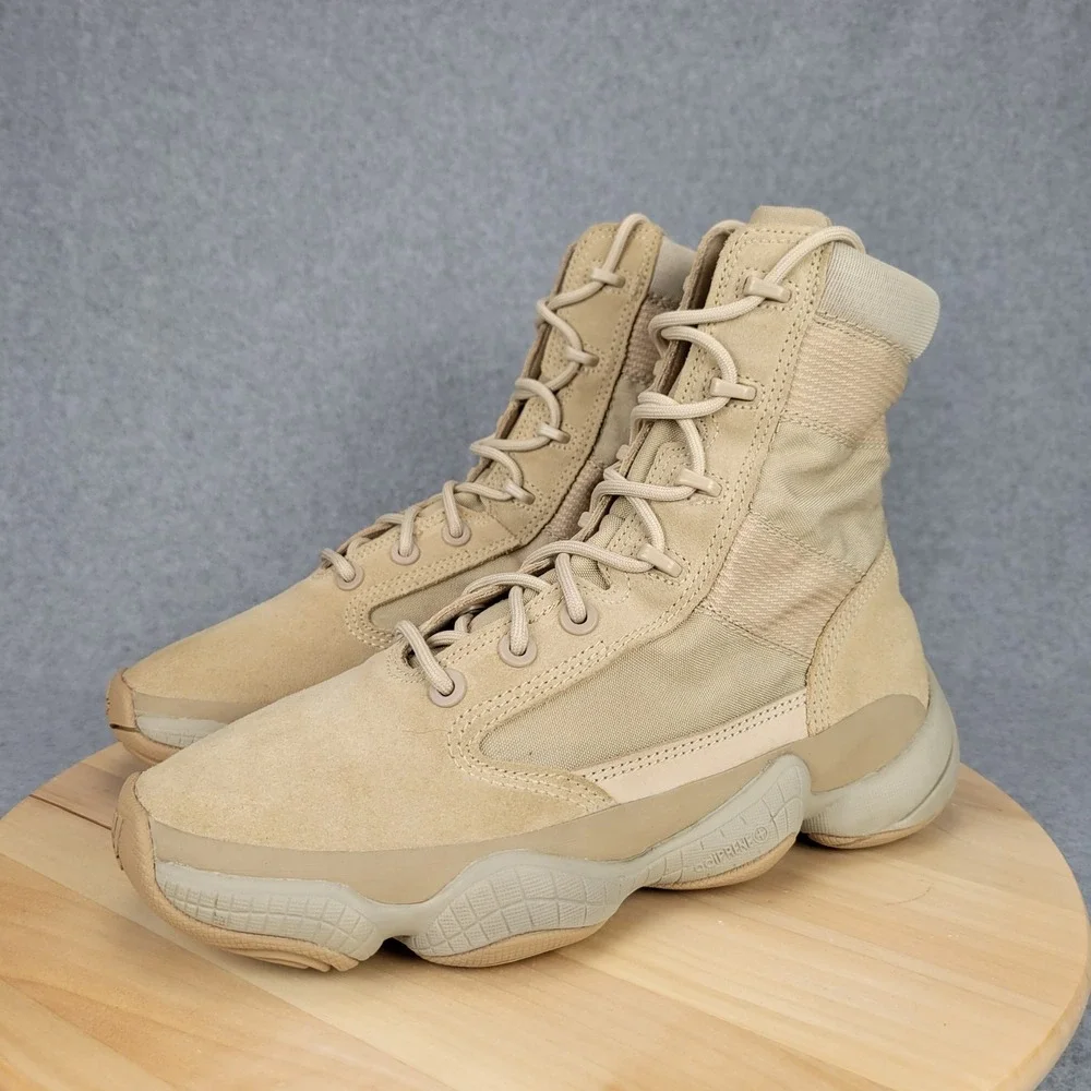 Adidas Yeezy 500 High Tactical Boot Mens 9 Sand Tan IF7549 Suede Mesh Utility